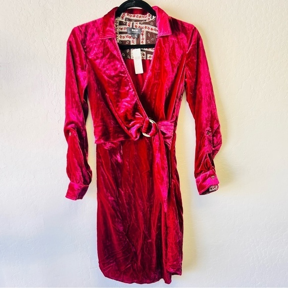 Maeve Anthropologie Pink Crushed Velvet Dress 00 NWT - Picture 3 of 12